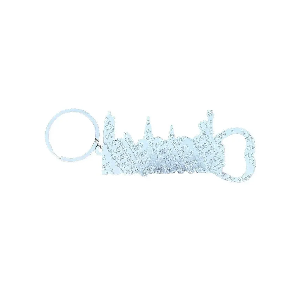 New York Big Apple Skyline Metal Key Chain/Bottle Opener New